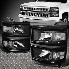 For 14-15 Chevy Silverado 1500 Black Housing Clear Corner Headlight Head Lamps