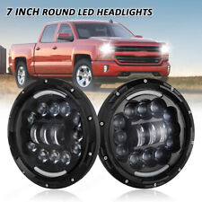 For Chevy C10 C20 C30 K10 G20 Pair 7 Inch Round Led Headlight High-low Bulbs Drl