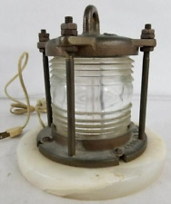 Beautiful Vintage 1900s Marine 12 Signal Light On Marble Base...modified Lamp