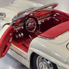 1957 Mercedes Benz 300 Sl Roadster Burago 118 Scale Die-cast Car Cream Dad 1f4