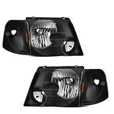 For 2002 2003 2004 2005 Ford Explorer Black Headlightscorner Signal Lights Pair