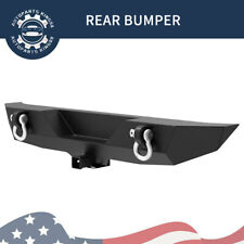 Powder Coated Rear Bumper For 07-18 Jeep Wrangler Jk W Hitch Receiver D-rings