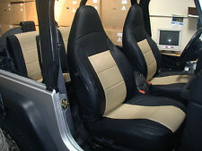 For 1997-02 Jeep Wrangler Tj Sahara S.leather Custom Fit Seat Covers Blackbeige