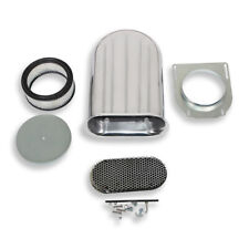 Hilborn Style 5 Finned Hood Air Scoop Kit Single 4 Bbl Carb Polished Aluminum