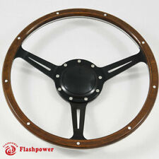 15 Black Wood Steering Wheel Jaguar Mg Gt Mgb Midget Whorn