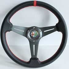 Steering Wheel Fits For Alfa Romeo Racing Carbon Leather Sport 350mm No Hub
