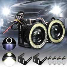 2x 2.5 Inch Cob Led Fog Light Projector Car Angel Eyes Halo Ring Drl Lamp Pair
