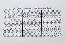 1909 -1940 Lincoln Cents Pricing Guide And Worksheet.