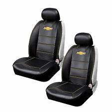 New Set Chevy Elite Logo Car Truck Synthetic Leather Front Sideless Seat Covers