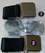 1958-1965 Buick Seat Belts Black Wtri-shield Emblem 1 Pair