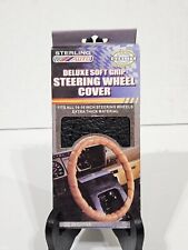 Vintage Deluxe Soft Grip Black Steering Wheel Cover 14-16 Steering Wheels New