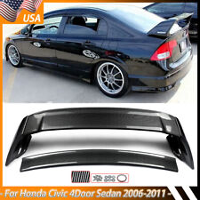 Rear Trunk Spoiler Wing Jdm Mugen Carbon Style For 2006-2011 Honda Civic Sedan