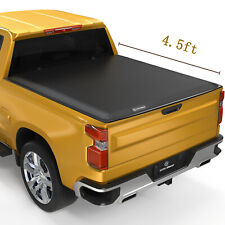 4.6ft Tonneau Cover Soft Tri-fold For 2022-2024 Ford Maverick Truck Bed W Lamp