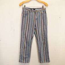 Vintage Lauren Ralph Lauren Jeans 4 Cotton Denim Crop Striped Candy Y2k Petite