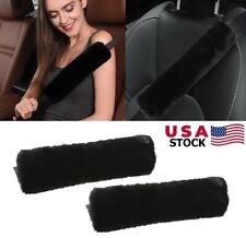4 Sheepskin Car Seat Belt Cover Auto Wool Seatbelt Soft Shoulder Pad Cover Usa