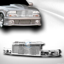 For 98-04 Chevy S10 Blazertruck Chrome Horizontal Front Bumper Grill Grille Abs