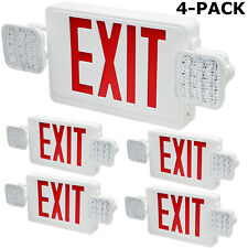 Red Led Exit Sign Emergency Light Comboac 120277vabs Fire Resistant