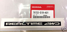 Genuine Oem Honda Cr-v Element Realtime 4wd Sticker 75722-s10-a01 Crv 4 Wd