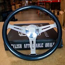 14 Chrome Steering Wheel With Grey Mahogany Grip - 6 Hole Empire