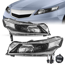For 2009-2014 Acura Tl Black Clear Hid Ballast Headlights Assembly Pair Wbulbs