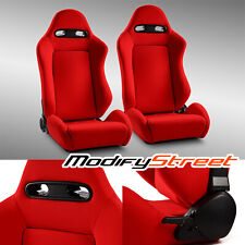 Reclinable Red Fabric Classic Style Racing Seats Leftright Wslider