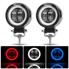 3inch Led Work Light Bar Round Spot Driving Fog Pods Halo Drl Offroad 4wd Suv