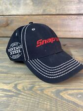 Snap On Tools Adjustable Hat Black White Classic Red Logo Vintage Steel Series