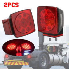 Rear Led Submersible Square Trailer Tail Lights Kit Boat Truck Waterproof