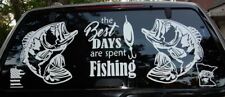 2 Bass Fish Decals Large 18x16 Vinyl Boat Fishing Graphics Big Sticker Window