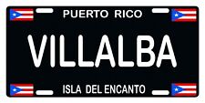 Puerto Rico Flag Villalba License Plate Car Boricua Black Pr Emblem