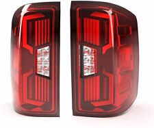 Sequential Led Tail Lights For 14-18 Chevy Silverado 1500 2500 3500 Chrome Red