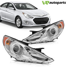 For 2011-2014 Hyundai Sonata Headlights Assembly Pair Chrome Housing Headlamp