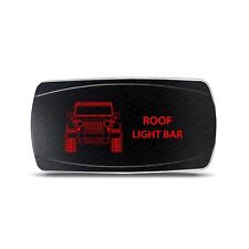 Rocker Switch For Jeep Wrangler Jk Roof Light Bar Symbol - Horizontal - Red Led