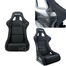 Nrg Black Carbon Fiber Fixed Back Bucket Racing Seat Large Black Fabric Suede