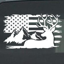 Deer Flag Mountain Decal Sticker Car Tumbler Window Hunting Jdm 22 Variations