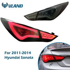 Left Right Smoke Led Tail Lights For 2011-2014 Hyundai Sonata Rear Lamps