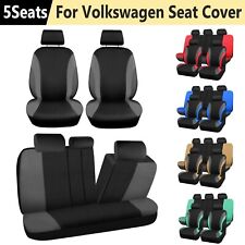 For Volkswagen Car Seat Covers 5 Sit Front Rear Full Set Cloth Cushion Washable