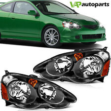 Headlight Assembly Set For Acura Rsx 2002-2004 Replacement Pair Black Housing