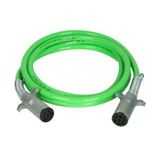12 Ft 7-way Abs Cable Electrical Power Cord Green For Semi Truck Trailer