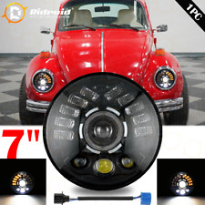 1pc 7 Inch Led Headlight Left-right Turn Signal Drl For 1950-1979 Vw Beetle