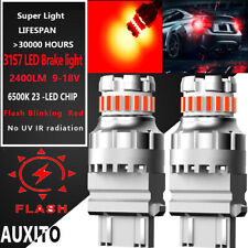 3157 4157 Led Strobe Flash Blinking Brake Tail Light Bulb Red For Toyota Tundra