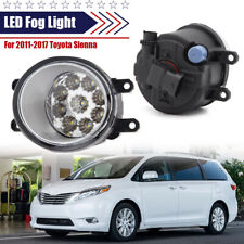 For 2011-2017 Toyota Sienna Clear Lens Front Led Bumper Fog Lights Lamp Assembly