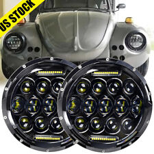 7 Inch Round Led Projector Hilo Beam Headlights Kit For 1950-1979 Vw Beetle