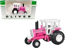 Oliver 2255 Tractor With Cab Pink White 164 Diecast Model By Speccast Sct790