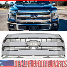 For 2015 16 2017 Ford F150 Front Chrome Grille Grill King Ranch Style Wcam Hole