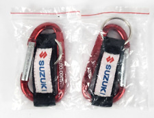 Set Of 2 Suzuki Promotional Carabiner Red And Black Keychain