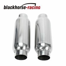 1pair 2.5 Inlet 2.5 Outlet Performance Mufflers Exhaustresonator Ss Universal