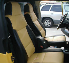 For 2003-06 Jeep Wrangler Tj Sahara S.leather Custom Fit Seat Covers Blackbeige