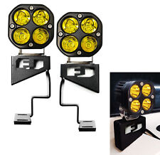 Yellow Round Shape Led Front Cowl Lights W Brackets For 07-14 Toyota Fj Cruiser
