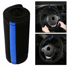 38cm Blackblue Diy Car Steering Wheel Cover W Needlesthreaduniverssal